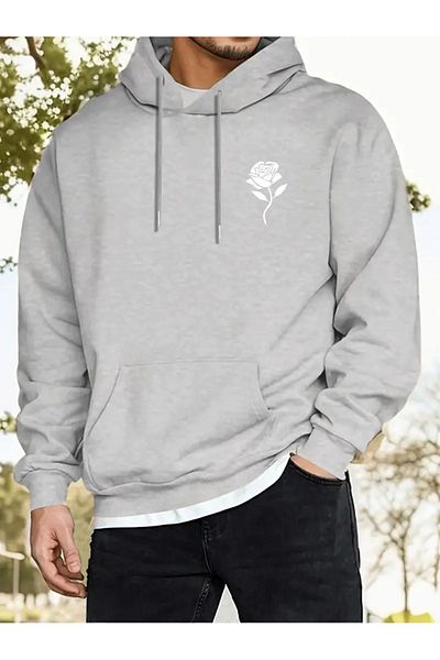 Karatopak Hanorac unisex cu șnur cu 2 fire cu imprimeu trandafiri