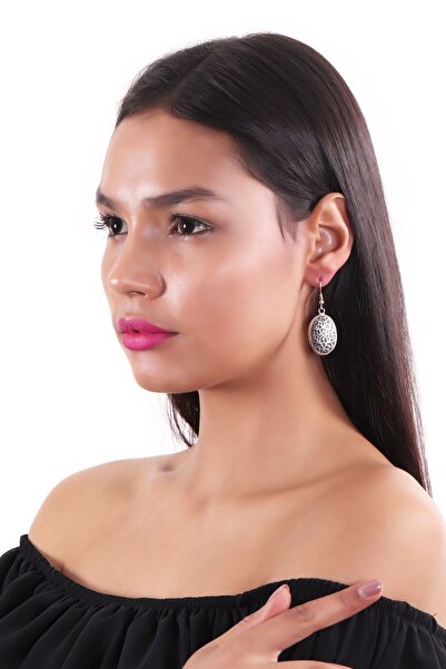 LABALABA Kadın Antik Gümüş Kaplama Sallantılı Model Osmanlı Motifli Küpe