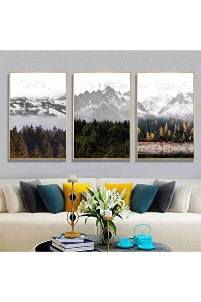 Linacci Σετ ζωγραφικής από γυαλί κρέμας τριπλό χρυσό μεταλλικό βουνό Nature Green