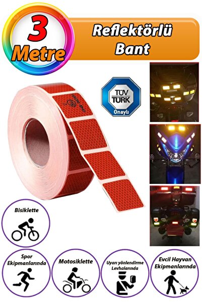 GLASWEN 3 MT Reflektörlü Reflektif Fosforlu Araç Oto Kamyon Şerit Bant Tüvtür...