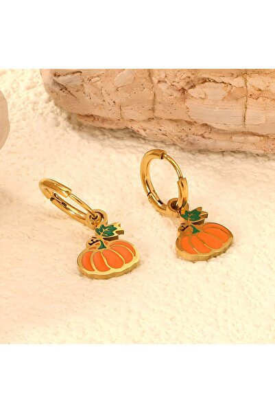 Janset Balkabağı Model Halka Çelik Çocuk Küpesi - Steril Cerrahi Çelik Çocuk Küpesi