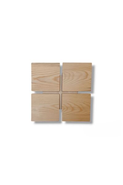 hü ma tasarım ve aksesuar 220V Led Sconce - Natural Wood Square Rustic Living Room Wall Log Sconce with Reflection Design