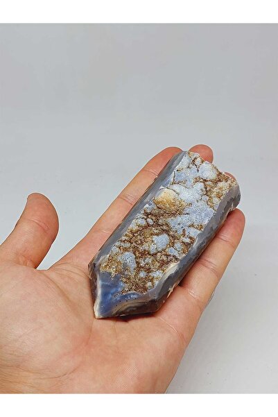 Yasamtohumu Piramidalni šiljasti kalcedon i druzni kamen od ahata - kolekcion...