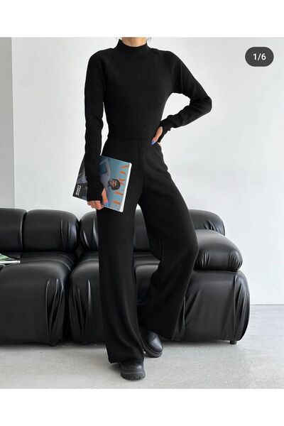 FUSİON AND WEAR Трикотажний костюм з водолазкою та ластовицею для пальців