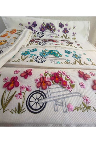 Fiesta М'яка оксамитова рушник - 6 штук, 3-вимірний тафтинговий принт, 50x90 см