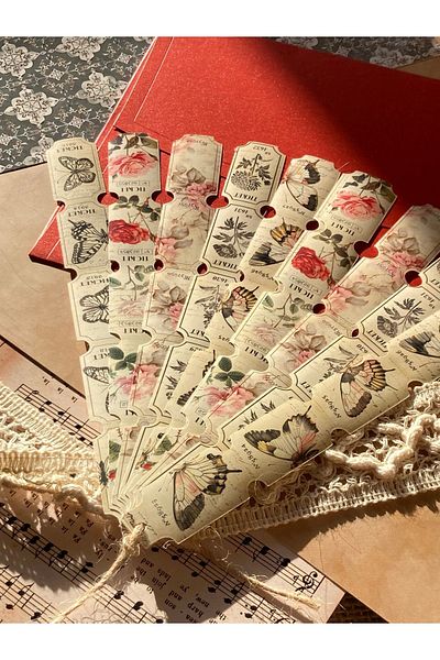 Hume Craft Vintage Flower Themed Sticker Set /Suitable for Bullet Journal / Agenda / Scrapbooking