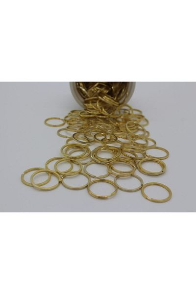 Hobimos 50 Pieces Gold Color Round Chainless Ring with Key