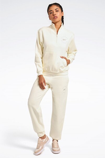 Reebok Γυναικείο φούτερ Q3 IDE FLEECE MIDLAYER Μπεζ