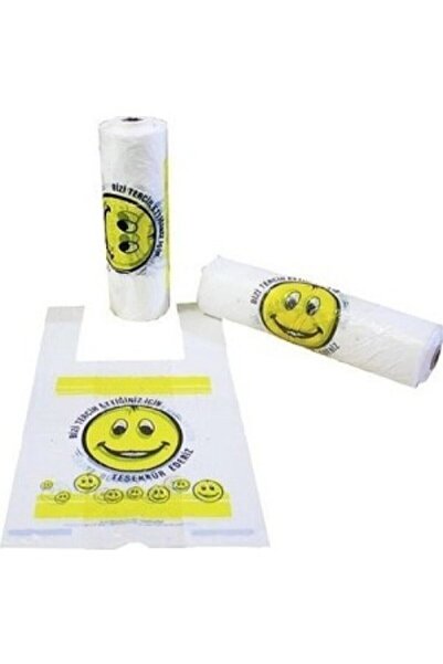 MERT AMBALAJ ÜRÜNLERİ Gülen Yüz Baskılı Rulo Poşet Küçük Boy 150 Adet