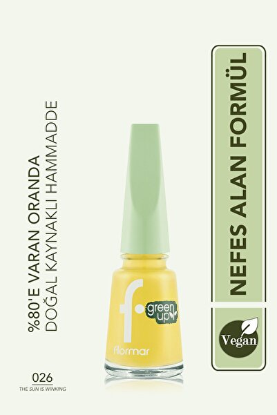 Flormar Green Up Yüksek Pigmentli & Parlak Bitişli Nefes Alabilen Vegan Oje