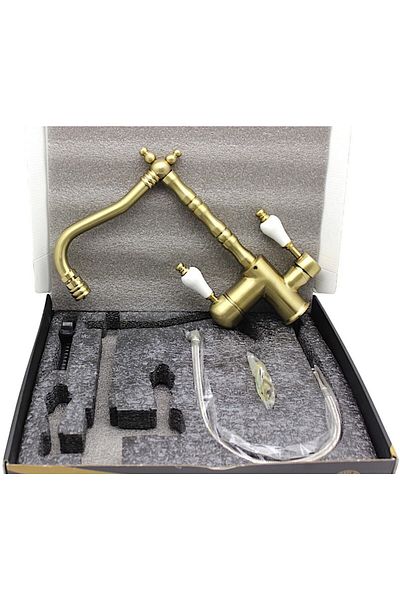 Class Armatür Purified Rustic Matte Gold Sink Faucet