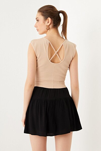 Curly Nude Camisole Blouse