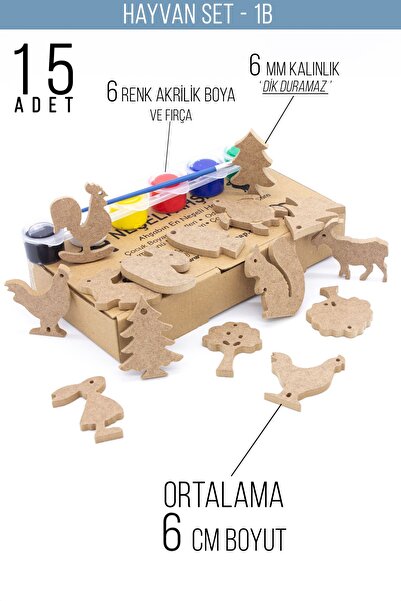 na neşeli ahşap Ahşap hayvan figürleri 6 mm . Okul öncesi etkinlik. Ahşap oyu...