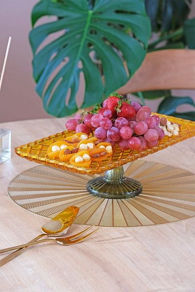 Glore Standing Oval Boat Plate Yellow - Green