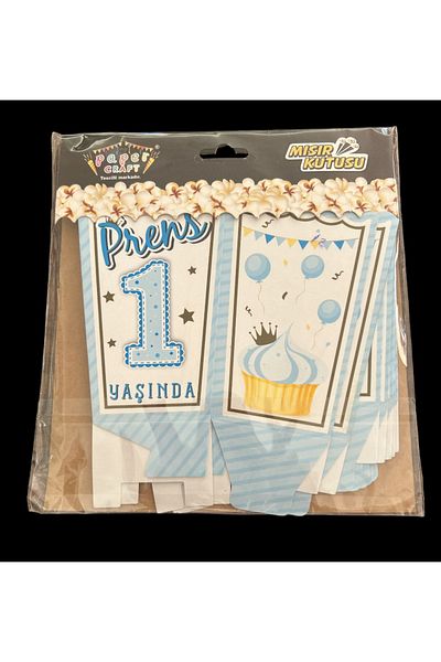 partideyince 1-Year-Old Microse Box for Boy - 8-Piece Special Day Popcorn Box