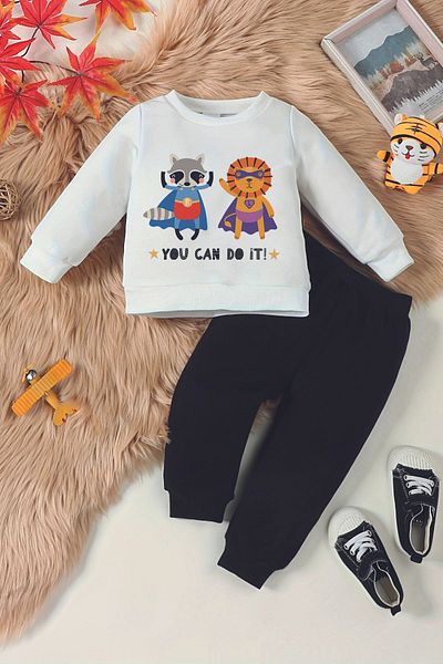 ADABEBEK Superhero Striped Baby Set - Premium Trend Printed 22342