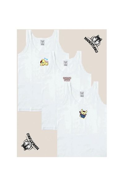 MarkaTurko Pompompurin Special Design Printed Passion Boy 3-Piece Undershirt