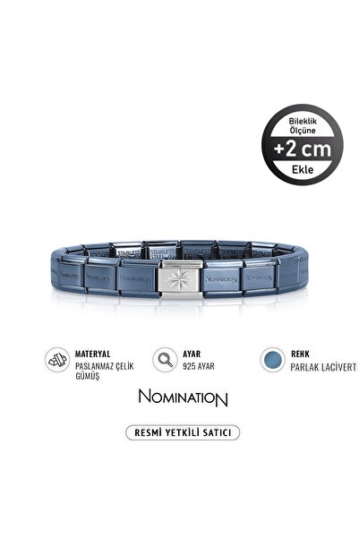 NOMİNATİON Italy Composable 925 Ayar Gümüş Yıldız ve Çelik Bileklik Lacivert