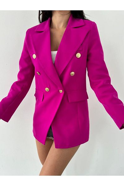 MYGİYİMİSTANBUL Jachetă blazer cu detaliu cu nasturi aurii