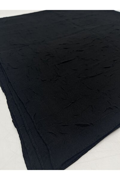 nazipek Pamuklu Siyah Bambu Kraş Eşarp Yüksek Kalite Yazma 100x100cm Overloklu
