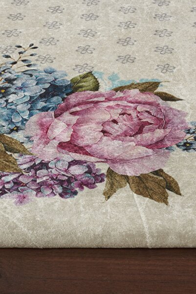 RENKLİBUTİK Modern Patterned Velvet Carpet Cover - Elastic and Non-Slip, Washable, 9 M2