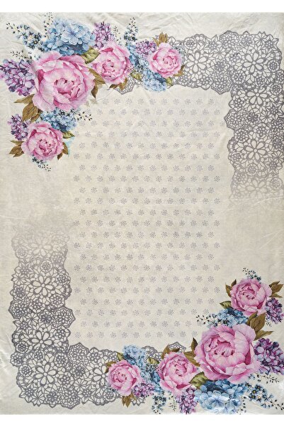 RENKLİBUTİK Modern Patterned Velvet Carpet Cover - Elastic and Non-Slip, Washable, 9 M2