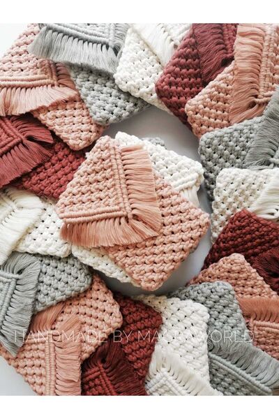 macra world Makrome Telefon Çantası - Adaçayı