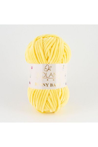 WOLANS 444 Light Yellow Soft Velvet - Baby Knitting Thread, Soft Toy Blanket Thread
