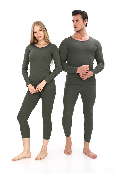 SAUNA SUIT Set de 2 lenjerie de corp din bumbac termic de iarnă unisex - Costum termic pentru cămașă de corp cald