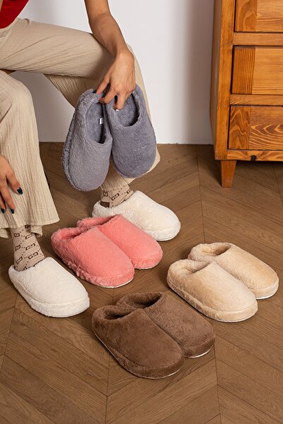 topukludünyası Λούτρινες απλές χειμερινές γυναικείες παντόφλες σπιτιού