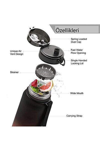 Uzspace Yellow Pink Tritan Water Bottle - 1500ml Vgn3056