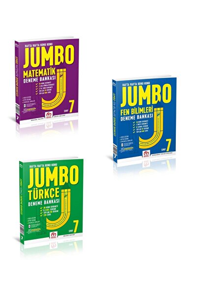 Model Eğitim Yayınları 7. Sınıf Jumbo Matematik+Fen Bilimleri+Türkçe Deneme Bankası Seti (3 Kitap)