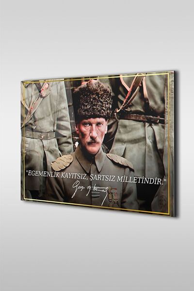 GLASZEN Masă orizontală din sticlă cu design special Atatürk 17