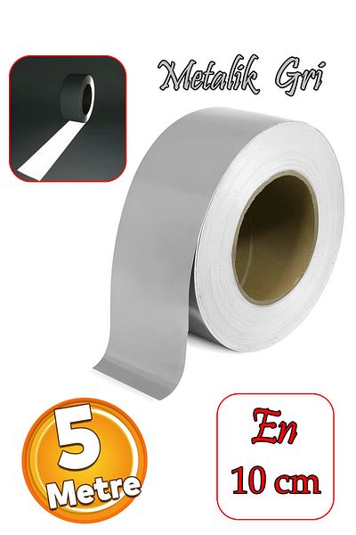 Badem10 Metalized Gray Colored 10 cm 5 Mt Patternless Reflective Night Glow Tape