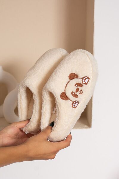 topukludünyası Women's Winter Plush Panda Detailed House Slippers