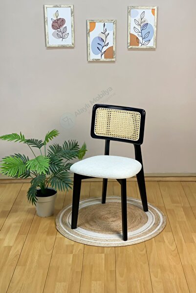 Alaylı Mobilya Koltuk Döşeme ZİON (4 Adet) SİYAH AHŞAP SANDALYE - MUTSAK SAND...