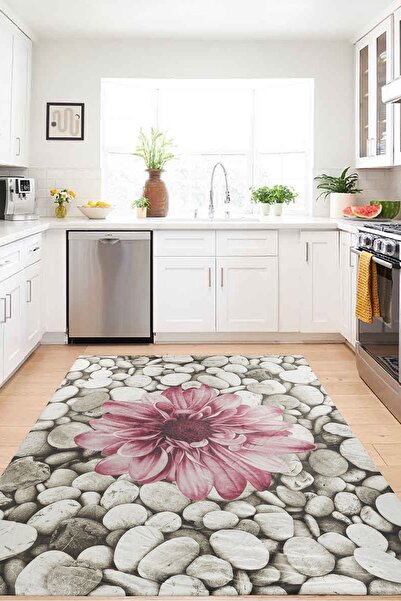 RENKLİBUTİK Μοντέρνο κάλυμμα χαλιού με σχέδιο βελούδο - Ελαστικό και αντιολισ...