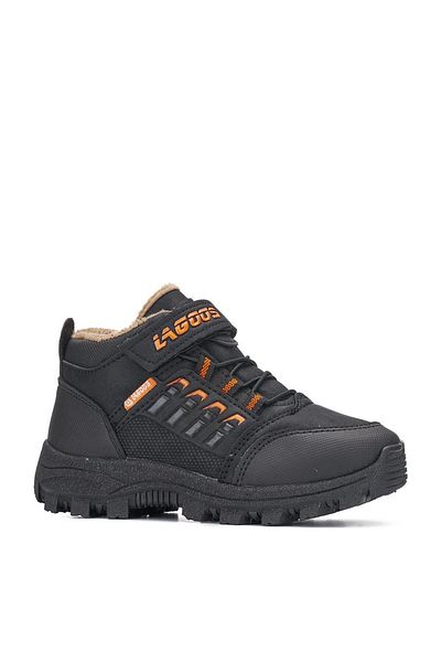 AlbiShoes Μπότες εξωτερικού χώρου για αγόρια - Γούνα, φερμουάρ, Velcro και αδιάβροχο, χειμώνας (26-35)