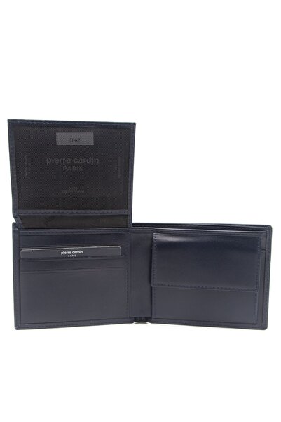 Pierre Cardin Men's Wallet - Navy Blue Analine Leather, Model 2062O15