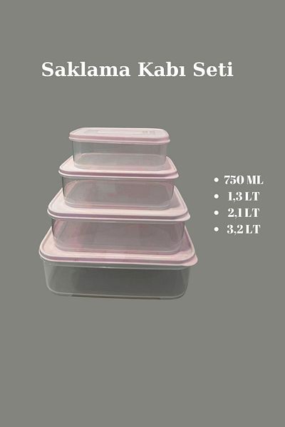 SİHİRLİ AYAKLAR Plastic 4-Piece Storage Container Set