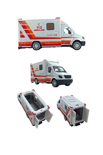 PopŞeker Mini Oyuncak Metal Ambulans ile Heyecanlı Kurtarma Operasyonları! 10cm.