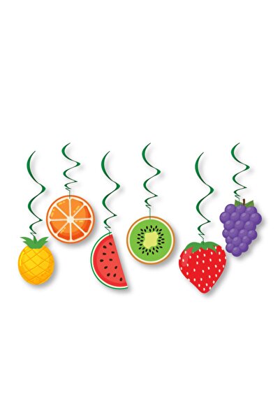 Parti Atölyesi Meyve Temalı Asmalı Tavan Süs Dekor 6 Parça
