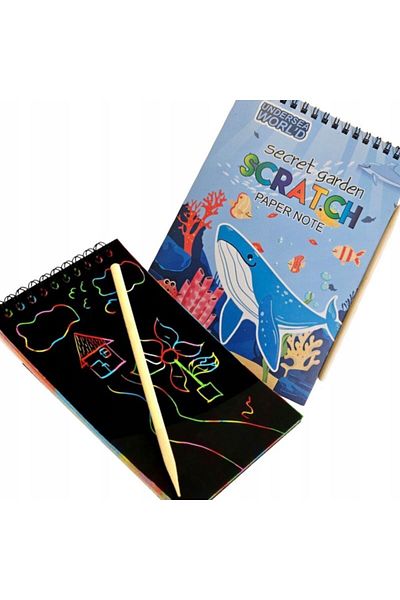 Bluoksweet Space Astronaut and Sea Children Fun Magic Colorful Scratch Scratch Book