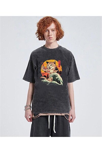 DEEFWEAR Tricou unisex vintage Stillex Washed Artist Cat