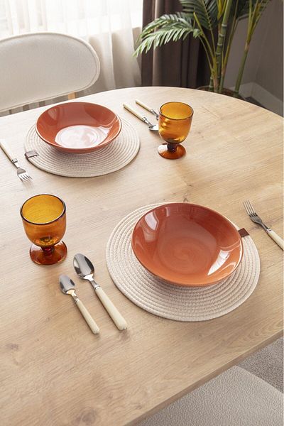 dekomall home & living 6 Τεμάχια Supla-Cream Χειροποίητο - 100% Βαμβάκι, Αμερικάνικη Σέρβις