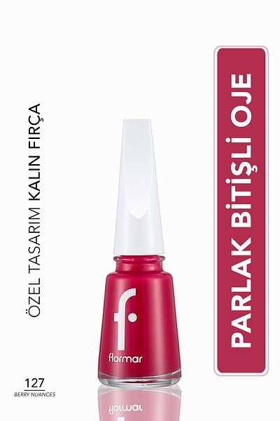 Flormar High Pigmented Shiny Nail Polish - Nail Enamel 127 Berry Nuances New - 8682536035774