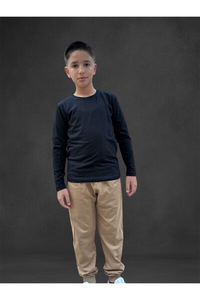 umay kids 4883 Boys and Girls Long Sleeve Solid T-Shirt
