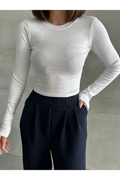 ELBEY Stone Detailed Long Sleeve Camisole Blouse