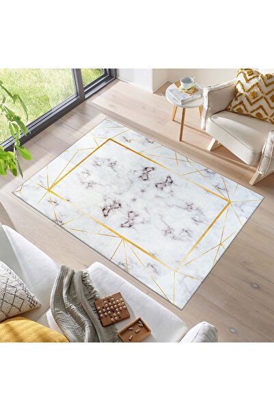 RENKLİBUTİK 12 M2 Non-Slip Washable Carpet Cover - Modern Patterns, Velvet Te...