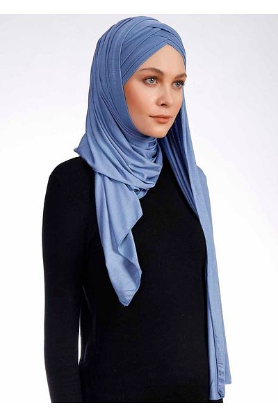 Ecardin 3x Άνετο σάλι Cross Lycra - St 059 Denim Blue